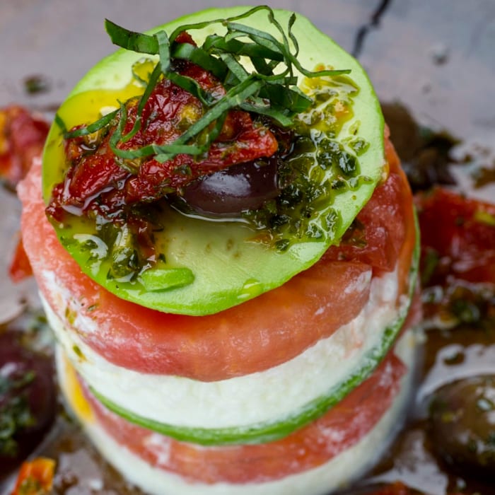 Caprese & Crab Meat.